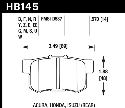 Hawk Performance HB145N.570 HP Plus Brake Pads Rear
