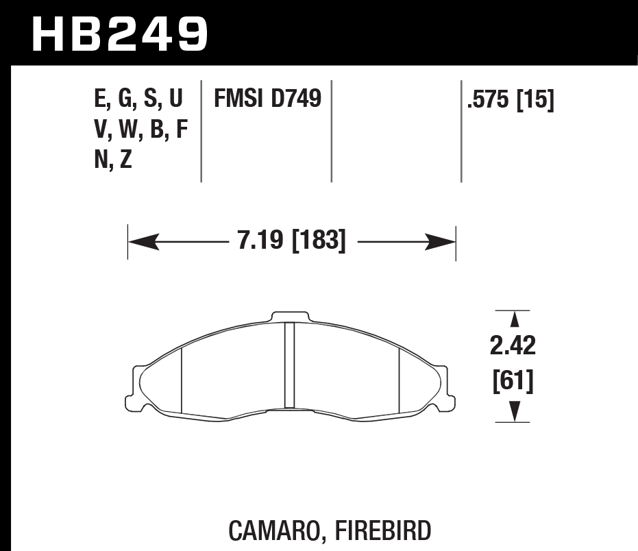 Hawk Performance HB249W.575 DTC-30 Brake Pads Front