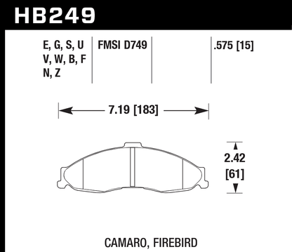 Hawk Performance HB249W.575 DTC-30 Brake Pads Front