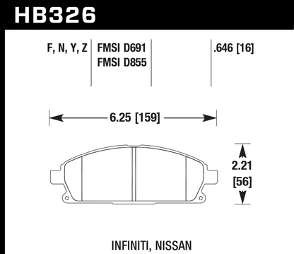 Hawk Performance HB326F.646 HPS Brake Pads Front