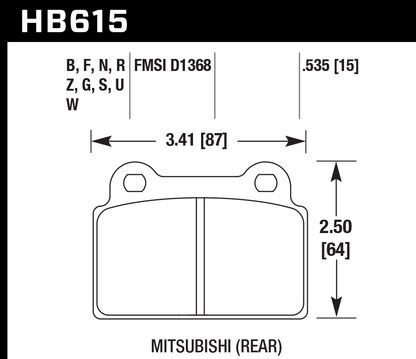 Hawk Performance HB615F.535 HPS Brake Pads Rear