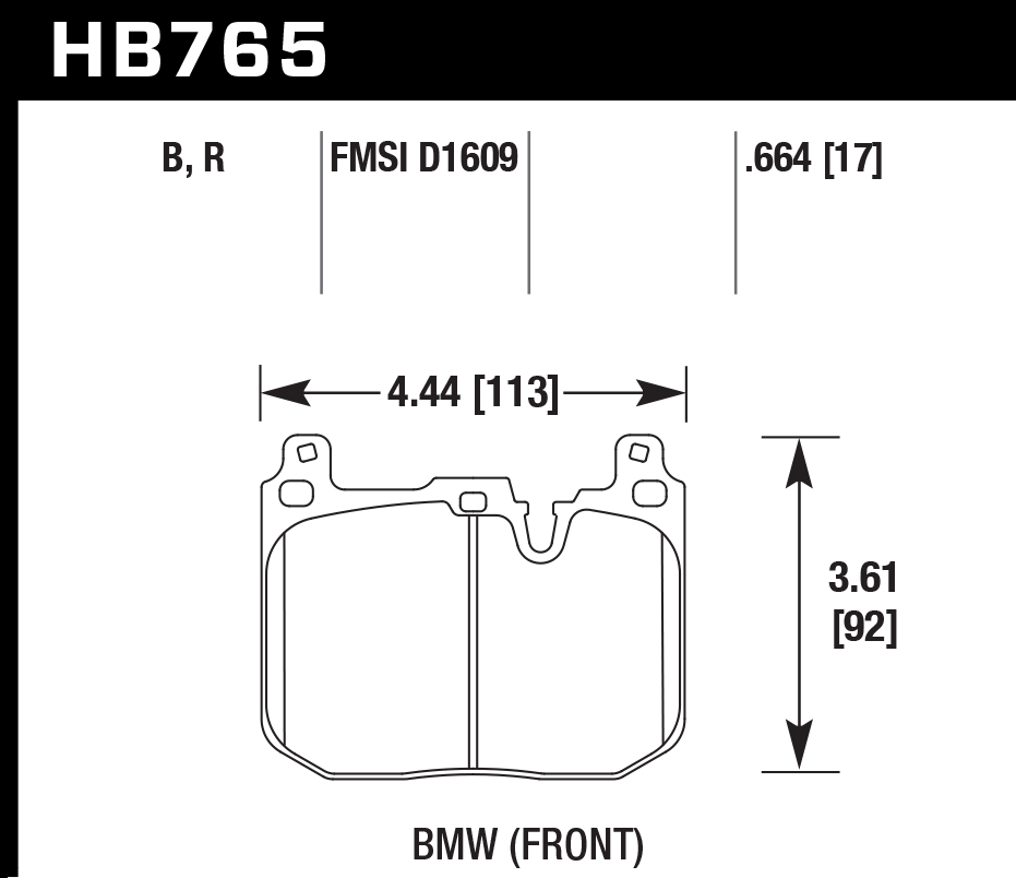 Hawk Performance HB765G.664 DTC-60 Brake Pads Front