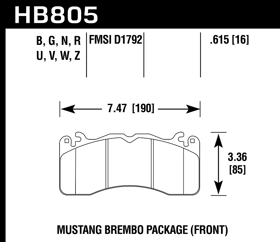 Hawk Performance HB805B.615 HPS 5.0 Brake Pads Front