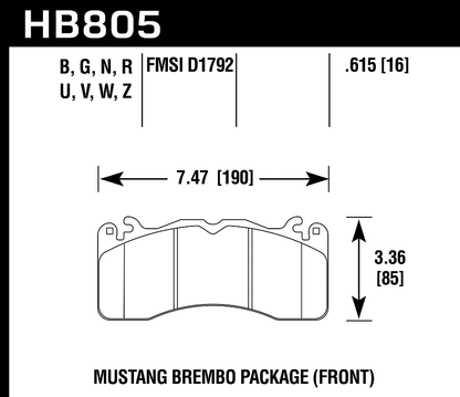 Hawk Performance HB805B.615 HPS 5.0 Brake Pads Front