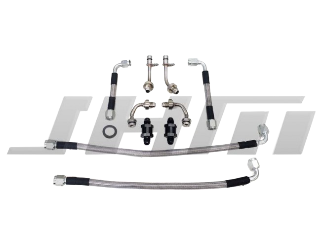 JHM Audi C7 D4 4.0T V8 Stainless Braided Turbo Oil Line & Strainer/Screen Relocation Kit (Inc. S6, S7, RS7 & S8) - ML Performance UK