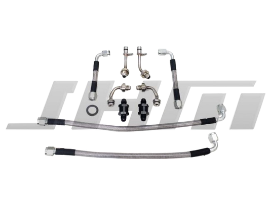 JHM Audi C7 D4 4.0T V8 Stainless Braided Turbo Oil Line & Strainer/Screen Relocation Kit (Inc. S6, S7, RS7 & S8) - ML Performance UK