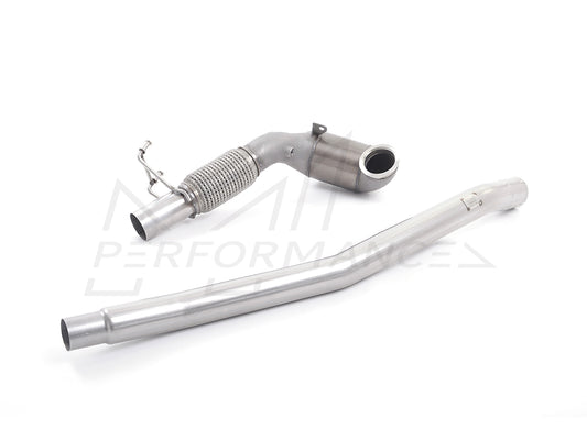 MillTek Volkswagen Stainless Steel Cast Downpipe with Race Cat - For OE Cat-Back (Inc. 8V S3 & MK7 Golf R) - ML Performance UK