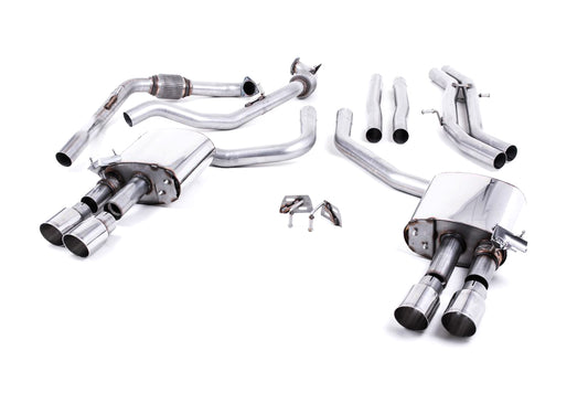 MillTek Audi B9 Non-Resonated Cat-Back Exhaust (S4 & S5) - Non Sport Diff Models