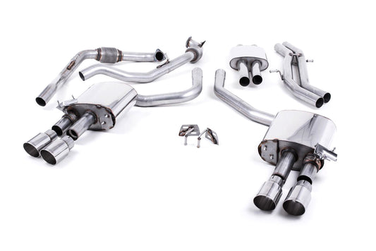 MillTek Audi B9 Resonated Cat-Back Exhaust (S4 & S5)