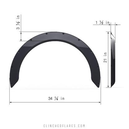 Clinched “New School” 4cm (1.6″) Fender Flares