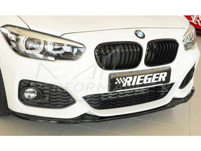 Rieger BMW 1 Series F20 F21 LCI Black Front Splitter (inc. M135i & M140i) - ML Performance UK