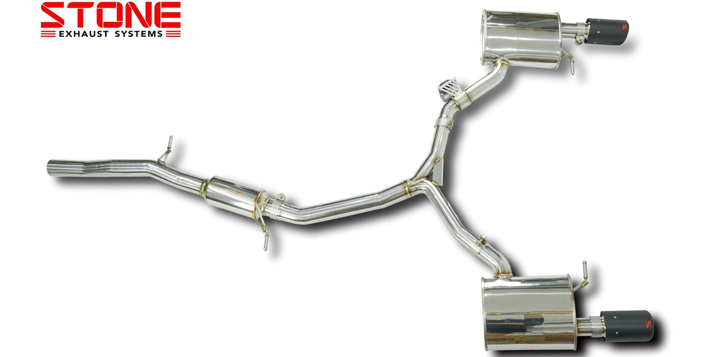 Stone Exhaust Audi EA888 B9 Valvetronic Catback Exhaust System (A4 45 TFSI & A5 45 TFSI) - ML Performance UK