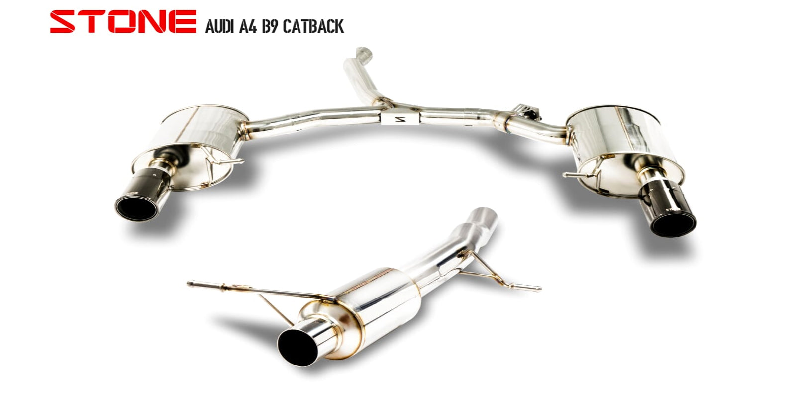Stone Exhaust Audi EA888 B9 Valvetronic Catback Exhaust System (A4 45 TFSI & A5 45 TFSI) - ML Performance UK