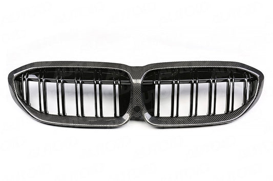 AUTOID BMW G20 G21 Carbon Fibre Double Slat Kidney Grilles (Inc. 320d, 320i, 330i & 330ix) - ML Performance UK