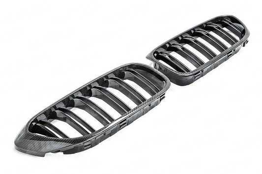 AUTOID BMW G30 F90 Carbon Fibre Kidney Grilles (Inc. 518d, 530e, M550ix & M5) - ML Performance UK