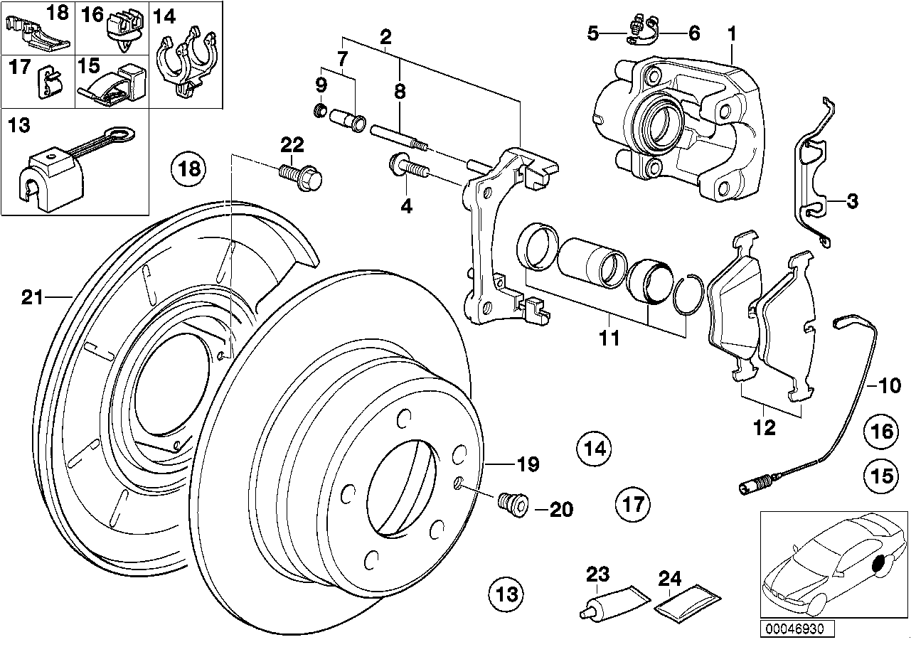 Genuine BMW 34212227520 E36 Caliper Housing Right (Inc. M3)