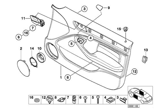 Genuine BMW 51417890711 E46 Door Trim Panel, Front Left ANTHRAZIT (Inc. 318d, 316i 1.6 & 330d) | ML Performance UK UK Car Parts