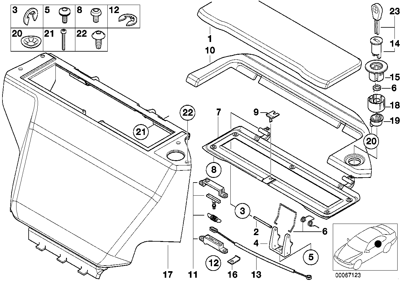 Genuine BMW 51477007055 E52 Bowden Cable, Stowage Box, Left (Inc. Alpina V8 & Z8) | ML Performance UK UK Car Parts