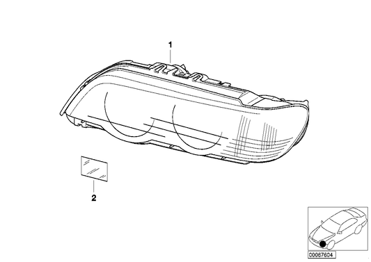 Genuine BMW 63126930215 E53 Left Headlight, White Turn Indicator (Inc. X5) | ML Performance UK UK Car Parts