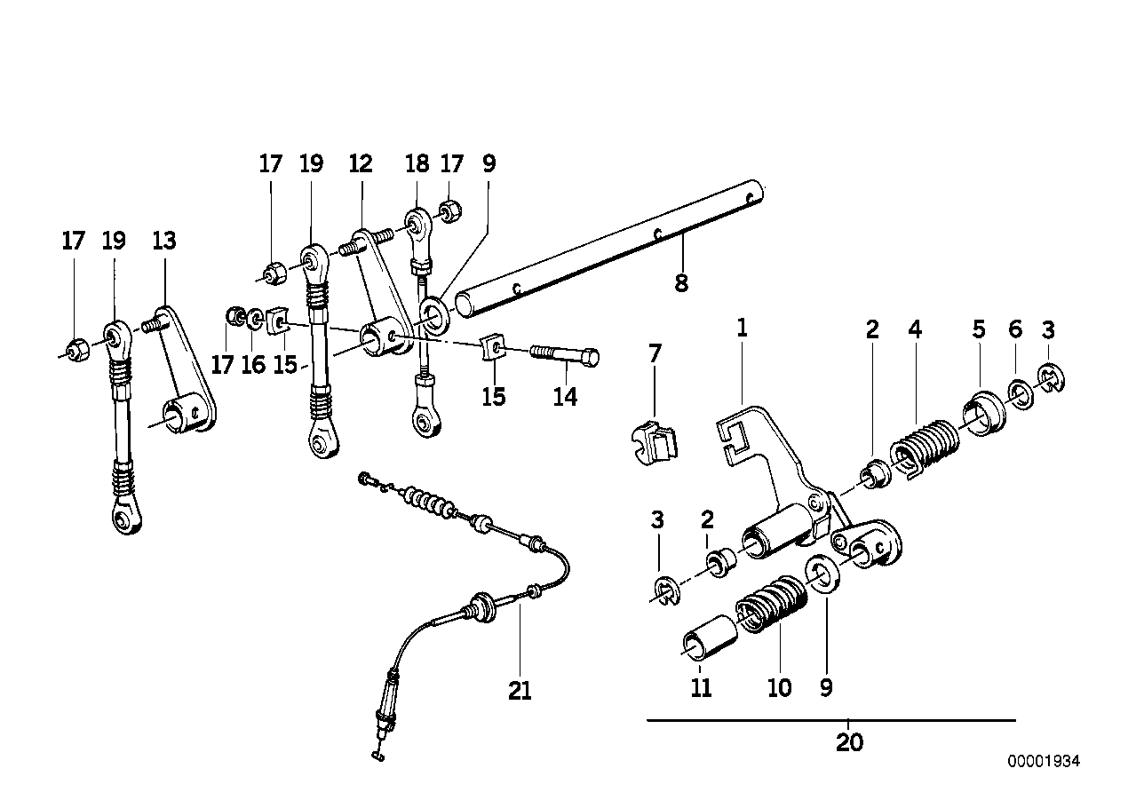 Genuine BMW 13541310826 E28 E24 Operating Lever (Inc. M5, M6 & M635CSi) | ML Performance UK UK Car Parts