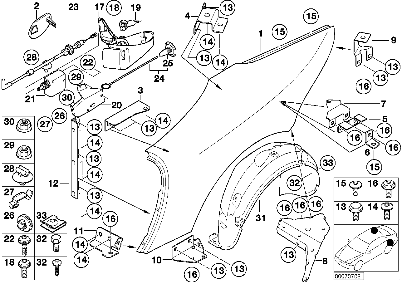 Genuine BMW 41357011668 E52 Screwed Flange, B Column Right (Inc. Alpina V8 & Z8) | ML Performance UK UK Car Parts