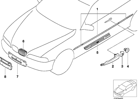 Genuine BMW 51217002276 E46 Cover Right Chromium-Plated CHROM (Inc. M3 CSL, 316Ci & 323Ci) | ML Performance UK UK Car Parts