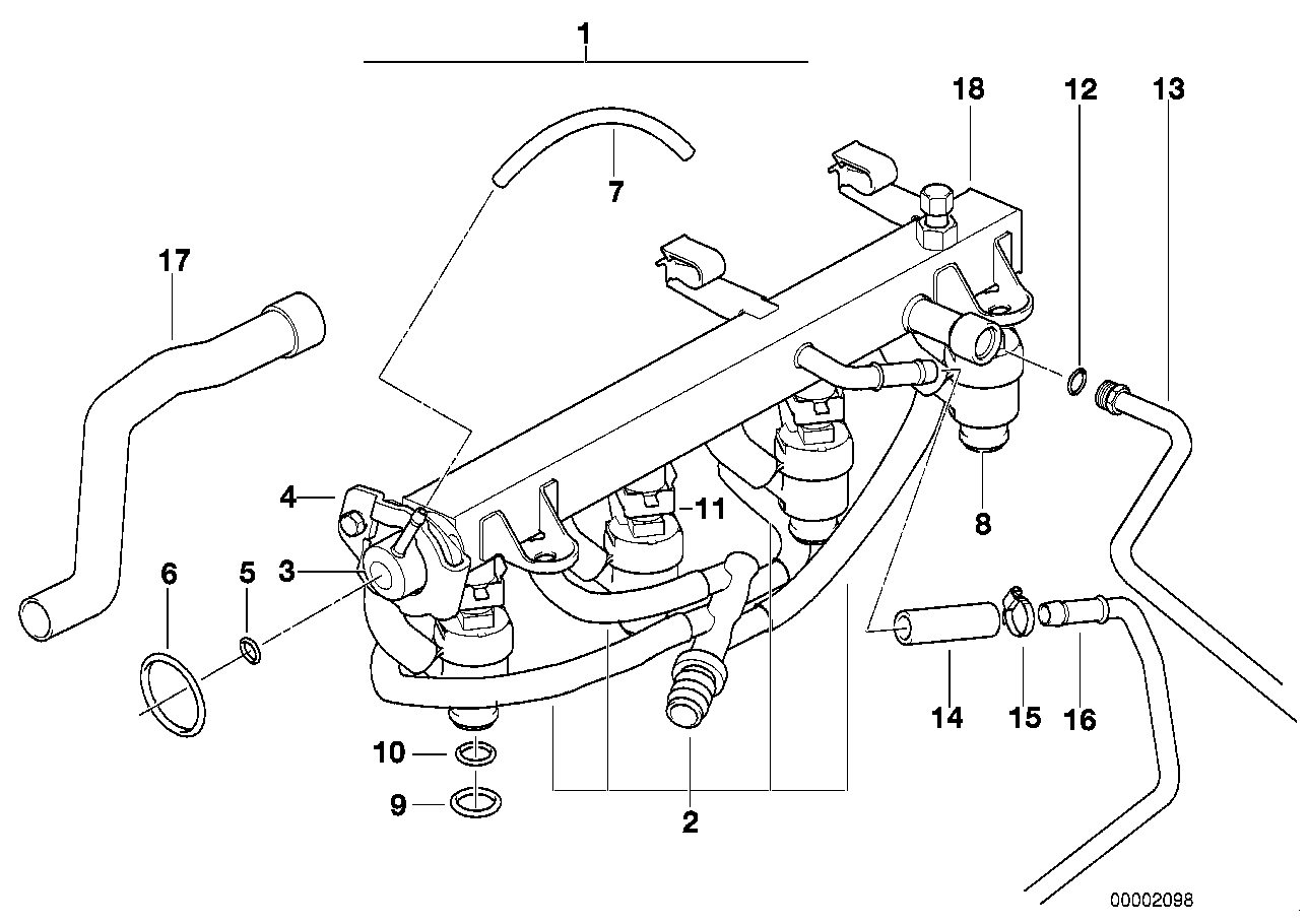 Genuine BMW 13531743393 E36 E36 Injection Tube HC1/2 (Inc. 318ti, 318i & 318is) | ML Performance UK UK Car Parts