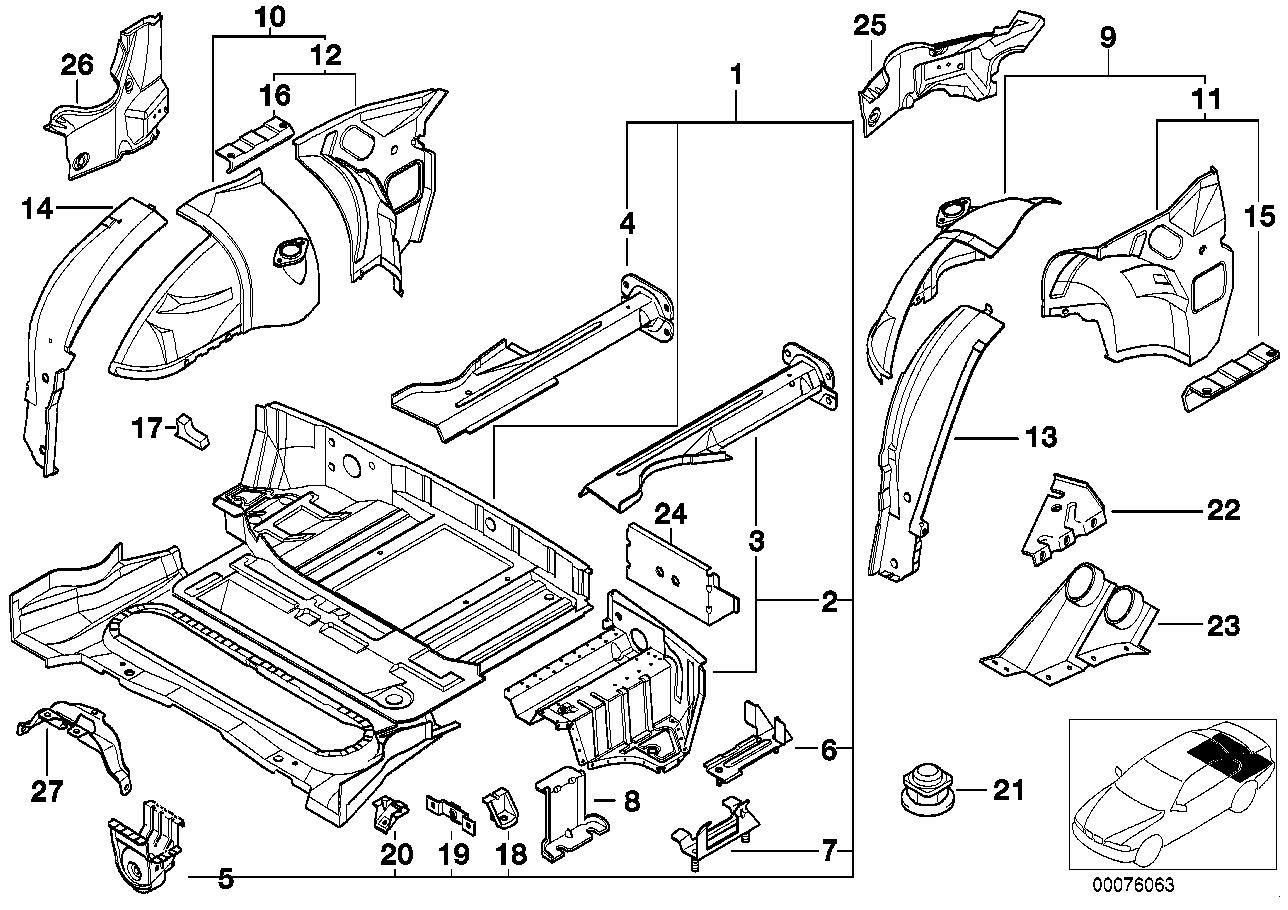 Genuine BMW 41122269468 E36 Exterior Right Rear Silencer Bracket (Inc. Z3 M) | ML Performance UK UK Car Parts