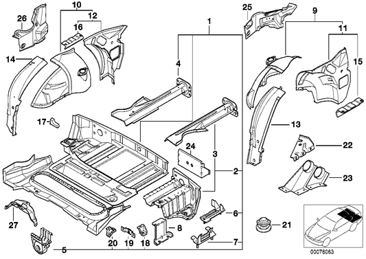 Genuine BMW 41122269468 E36 Exterior Right Rear Silencer Bracket (Inc. Z3 M) | ML Performance UK UK Car Parts