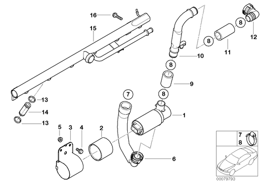 Genuine BMW 13547831481 E86 E36 E85 Additional Air Line (Inc. M3, Z4 M3.2 & Z3 M)