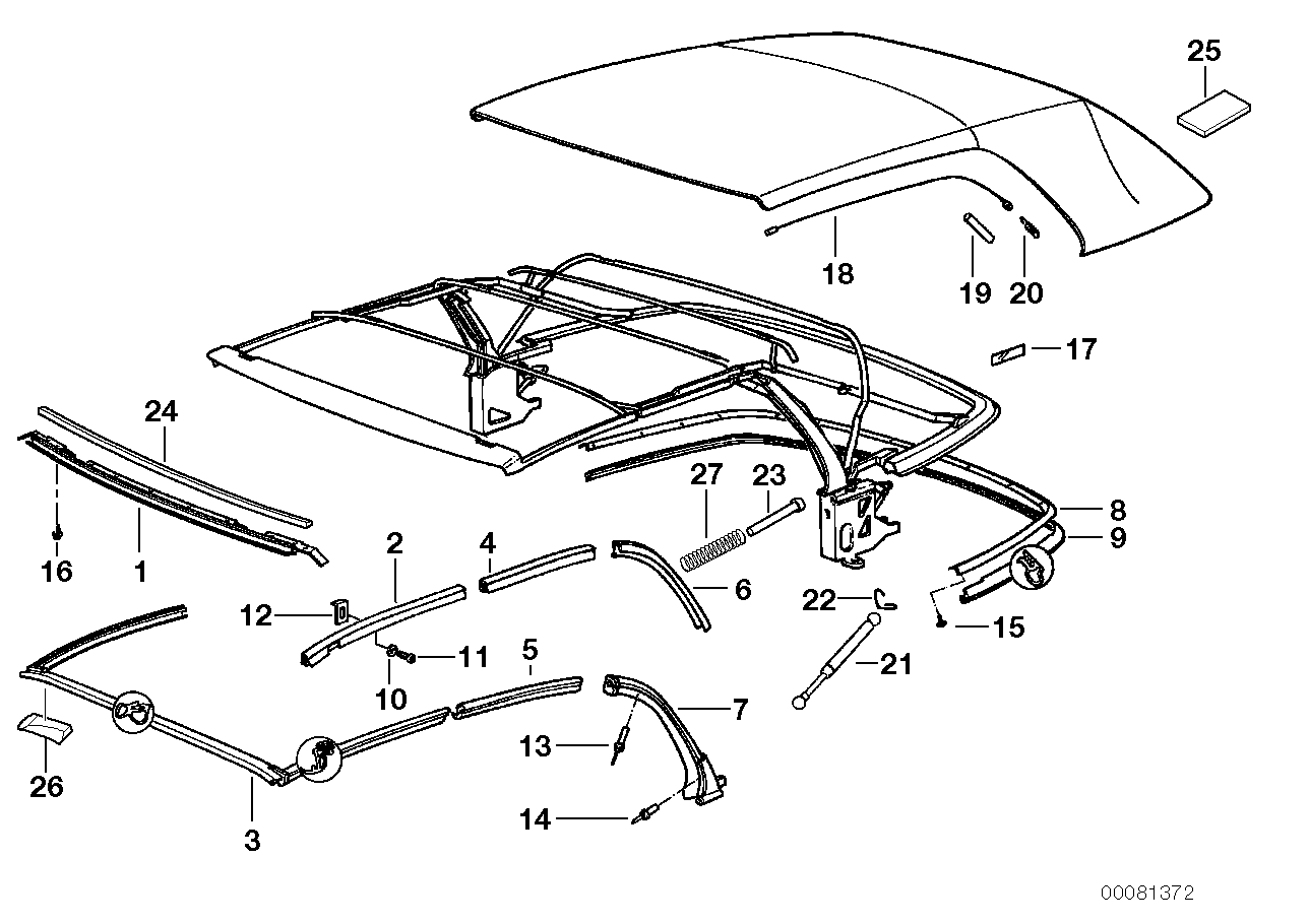 Genuine BMW 54318204148 E36 Right Centre Window Guide (Inc. M3, 325i & 318i) | ML Performance UK Car Parts