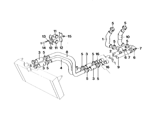 Genuine BMW 17122160443 E26 Water Hose (Inc. M1) | ML Performance UK UK Car Parts