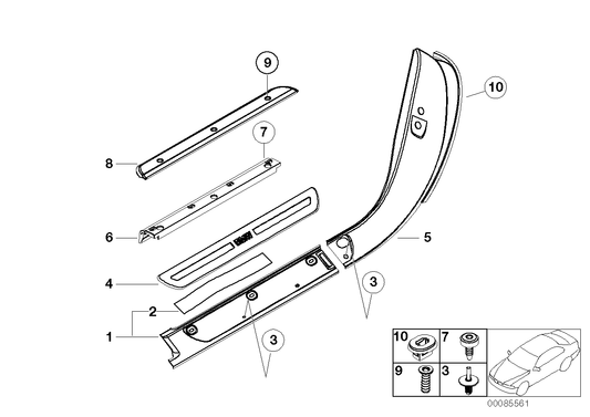 Genuine BMW 51478257875 E52 Mount For TriCover, Sill, Left (Inc. Alpina V8 & Z8) | ML Performance UK UK Car Parts