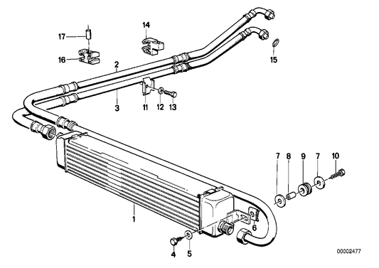 Genuine BMW 17212226231 E30 Oil Cooling Pipe Inlet (Inc. 320is)
