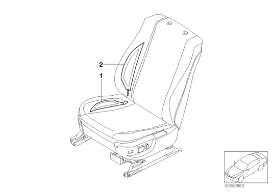 Genuine BMW 52102698278 E39 Seat Heating,Side Finisher,Front Right (Inc. M5) | ML Performance UK UK Car Parts