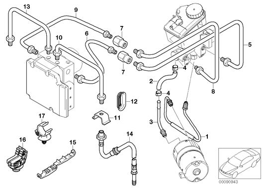 Genuine BMW 34326772617 E66 E65 E67 Pipe M12/M12 (Inc. 740d, 730i & 730Li) | ML Performance UK UK Car Parts