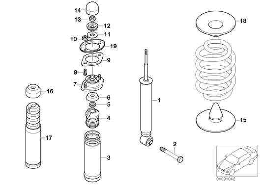 Genuine BMW 33521095647 E46 Shock Absorber, Rear (Inc. 318d, 318i & 316Ci) | ML Performance UK UK Car Parts
