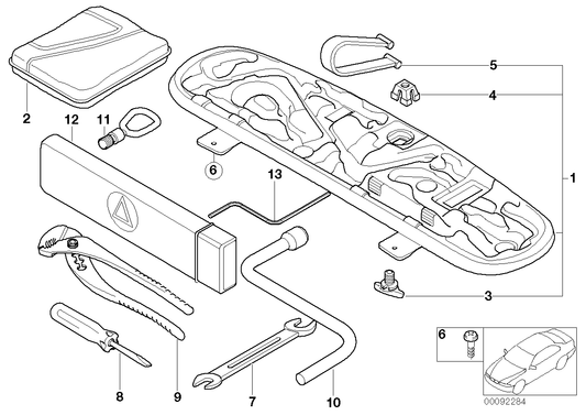 Genuine BMW 71601095535 E38 E60 E67 Warning Triangle Without Container (Inc. 740iL, 530xi & 525td) | ML Performance UK UK Car Parts