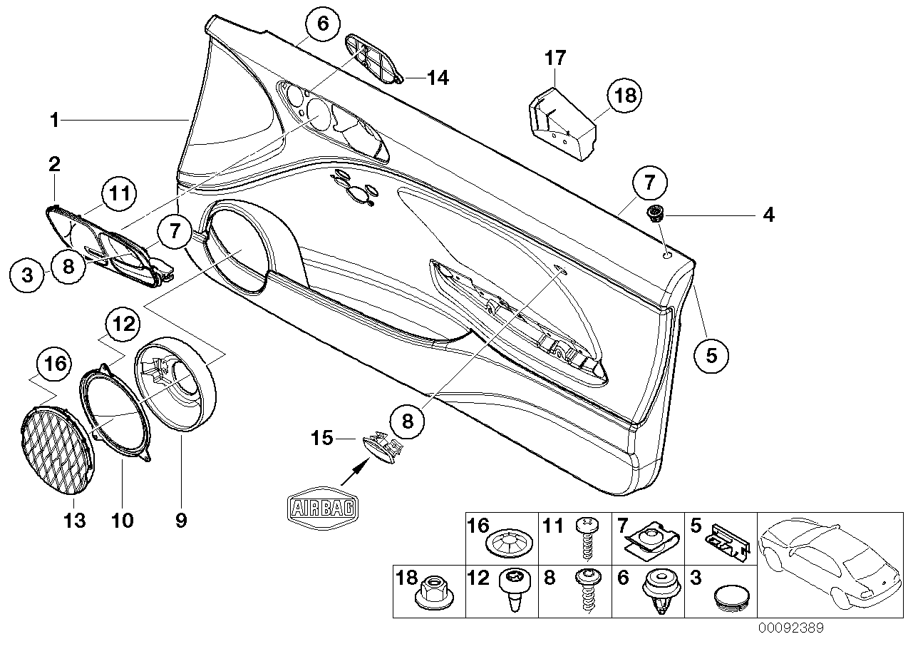 Genuine BMW 51418241241 E46 Door Trim Panel Left LIGHTGELB (Inc. 325Ci, 320Ci & 323Ci) | ML Performance UK UK Car Parts