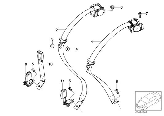 Genuine BMW 72118223323 E66 E65 E67 Lower Belt Rear Left (Inc. 730i, 740Li & 730d) | ML Performance UK UK Car Parts