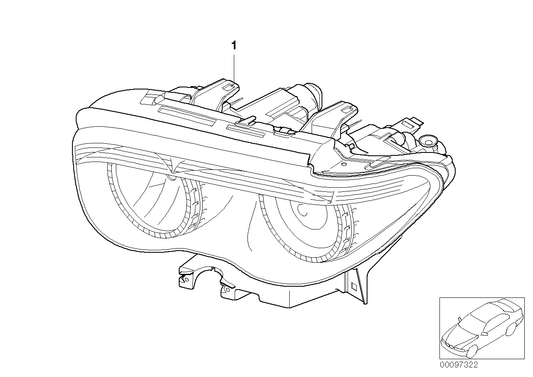 Genuine BMW 63127164721 E65 E66 Bi-Xenon Headlight Akl, Left (Inc. 760Li, 745i & 745Li) | ML Performance UK UK Car Parts
