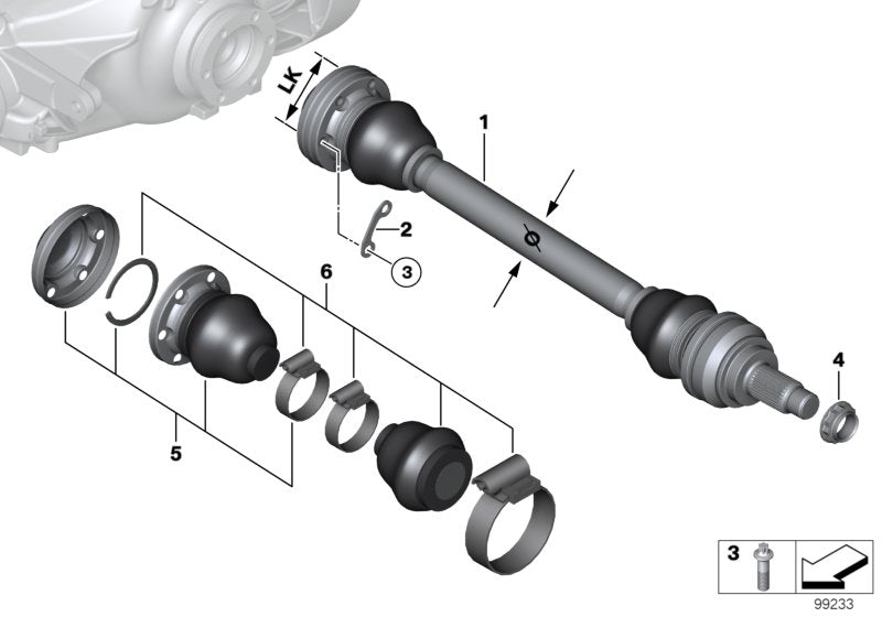 Genuine BMW 33201229374 E39 Exch. Output Shaft LK=86mm/D=32mm (Inc. 523i, 528i & 530i) | ML Performance UK UK Car Parts