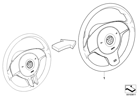 Genuine BMW 32342282021 E46 M Sports Steer.-Wheel, Airbag, Leather SCHWARZ/SCHWARZ (Inc. 318ti, 328i & 330d) | ML Performance UK UK Car Parts