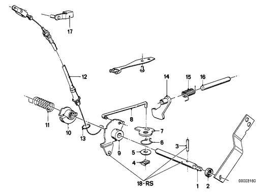 Genuine BMW 24341208749 E21 E30 Accelerator Bowden Cable (Inc. 318i & 320i) | ML Performance UK UK Car Parts