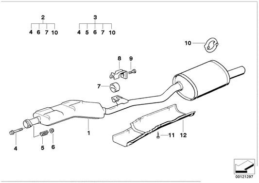 Genuine BMW 18101247442 E36 Rear Muffler (Inc. 316i 1.9 & 318ti) | ML Performance UK UK Car Parts
