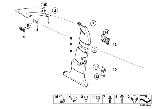 Genuine BMW 51437006870 E65 E66 Decorative Strip, Center Column, Right DARKSILVER/HELL (Inc. 735i, 730Li & 730d) | ML Performance UK UK Car Parts