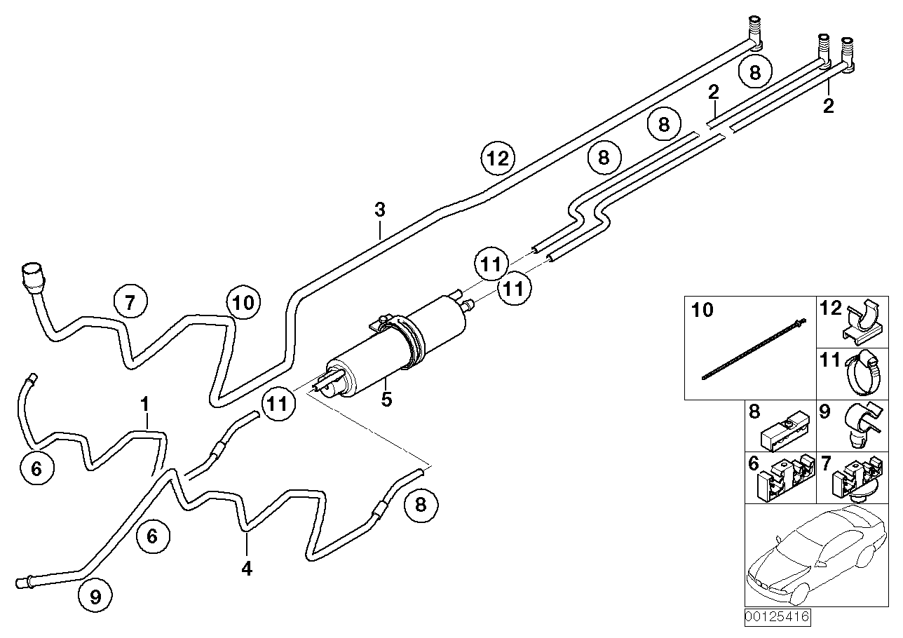 Genuine BMW 16127177209 E66 E67 Fuel Line, Rear Long (Inc. 730Li, 740Li & 735Li) | ML Performance UK UK Car Parts