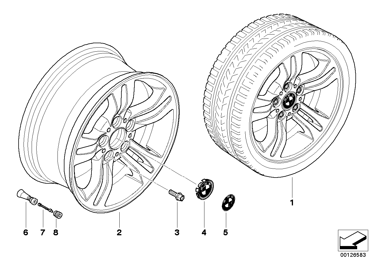 Genuine BMW 36113401200 E83 Light Alloy Rim 8JX17 ET:46 (Inc. X3) | ML Performance UK UK Car Parts