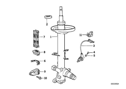 Genuine BMW 31311138554 E31 Front Right Spring Strut (Inc. 850Ci) | ML Performance UK UK Car Parts