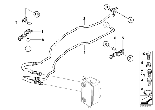 Genuine BMW 17227519269 E60 E61 Bracket Oil Pipe (Inc. 525i, 520i & 530i) | ML Performance UK UK Car Parts